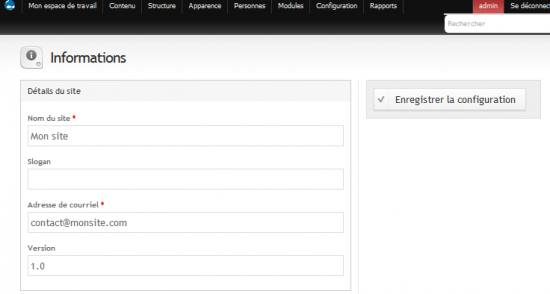 Version du site en BO