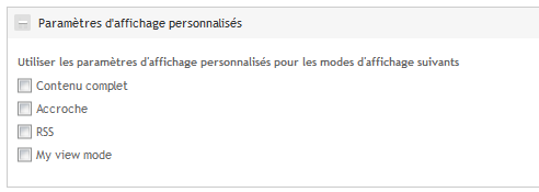 Activation du mode d'affichage