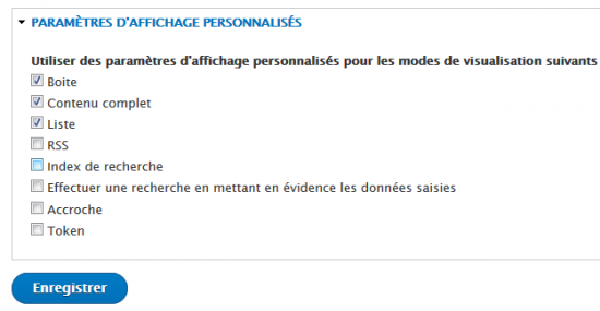 Activation du mode d'affichage