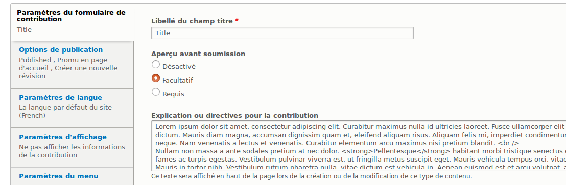 Configuration du module Help