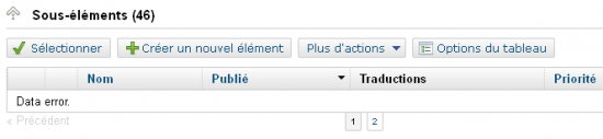 Data error en BO