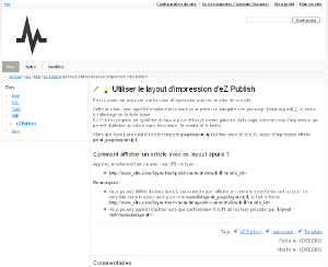 Affichage en mode page, avec le layout principal