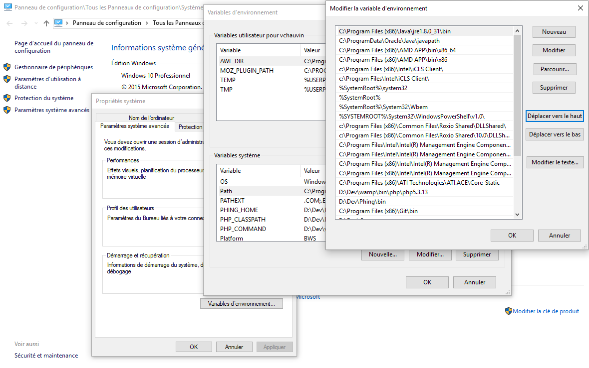 Modifier le JDK ou le JRE sous Windows