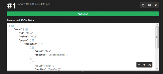 Résultat du formateur JSON